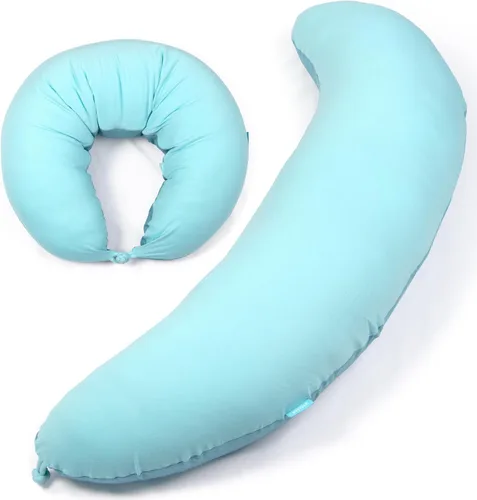 Vista 15 de BYRIVER Almohada de embarazo en forma de C con funda, almohada de rodilla para dormir de lado, rodillas, piernas, dolor de cadera, almohada