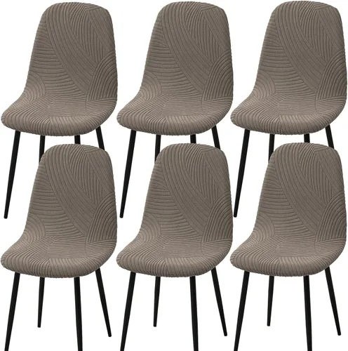 Vista 45 de HAOYONG Fundas para silla de comedor modernas de mediados de siglo, funda estampada para silla sin brazos, fundas elásticas para cocina, oficina