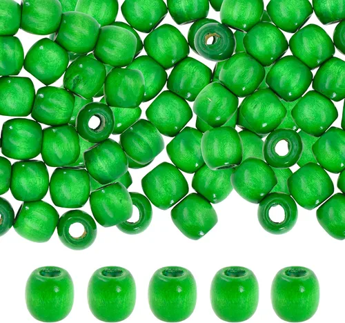 Vista 29 de Mandala Crafts 200 cuentas africanas de madera de barril de agujero grande para macramé Dreadlock Braiding Hair Beads, Painted Drum Wood Loose