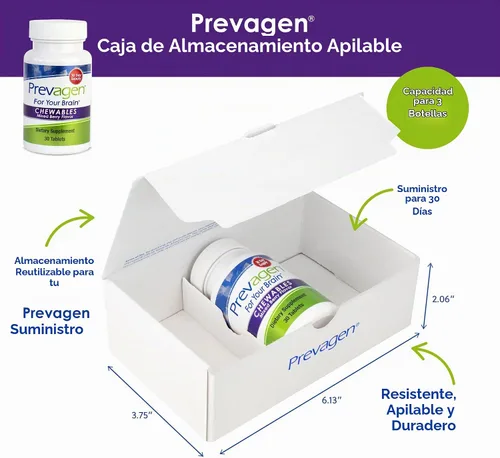 Vista 5 de Prevagen - Masticables de bayas mixtas de fuerza regular con caja de almacenamiento, 1 paquete