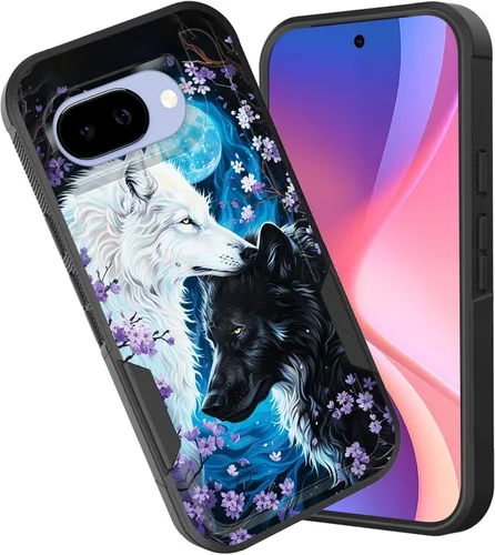 Vista 30 de Funda para Pixel 6A, funda híbrida de doble capa resistente a prueba de golpes de policarbonato duro de silicona suave TPU para Google Pixel 6A