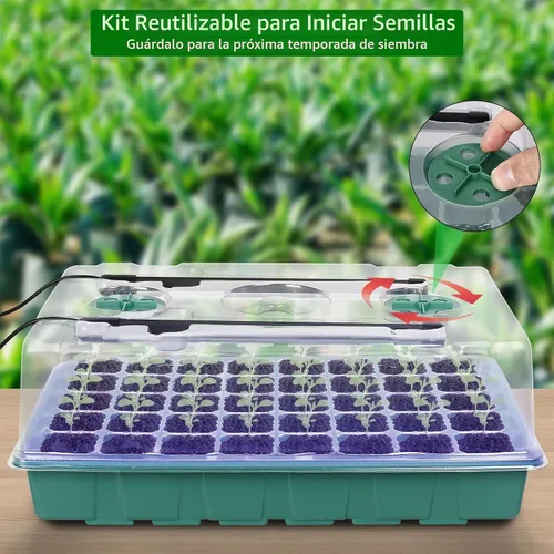 Vista 6 de [Usado] Sondiko Bandeja de inicio de semillas con luz de crecimiento, controlador digital de pantalla inteligente, kit de inicio de semillas de 80