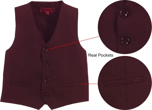 Vista 2 de Gioberti Chaleco de traje formal de 4 botones para niño