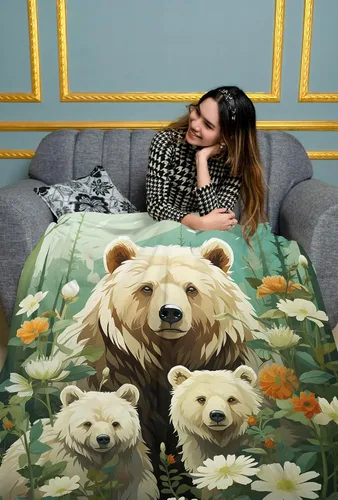 Vista 5 de Bear Blanket - Bear Gifts for Friends & Family 30" x 40