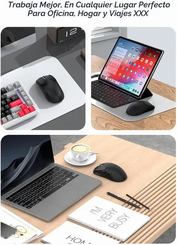 Vista 7 de RAPIQUE Ratón inalámbrico de 1.87 oz, Bluetooth 5.1 y modo dual de 2.4 GHz Negro