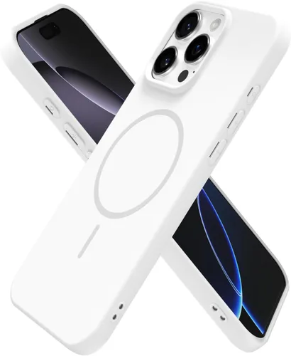 Vista 122 de Oakxco Funda de Silicona Mag Safe para iPhone 12 Pro Max, Funda Magnética Delgada y Fina Compatible con Carga Inalámbrica MagSafe, Bonita Funda
