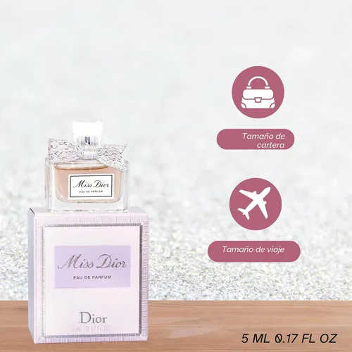 Vista 5 de Miss Dior Eau de Parfum Mini Splash para mujer, 0.17 onzas