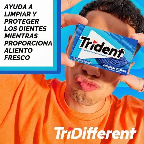 Vista 6 de Trident Goma de mascar sin azúcar, sabor original, 14 piezas (paquete de 1)