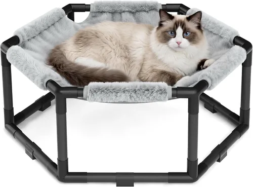 Vista 9 de Hamaca elevada para gatos, litera elevada hexagonal para gatos