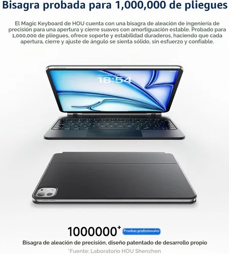 Vista 5 de HOU Funda para iPad Pro de 11 pulgadas con teclado M5 2025/M4 2024 (SOLAMENTE), funda de teclado Magic Keyboard iPad Pro de 11 pulgadas