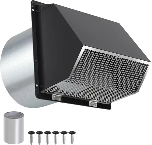 Vista 19 de Cubierta de ventilación para secadora de 3 pulgadas, rejilla de ventilación de pared con pantalla y amortiguador, cubierta de ventilación exterior