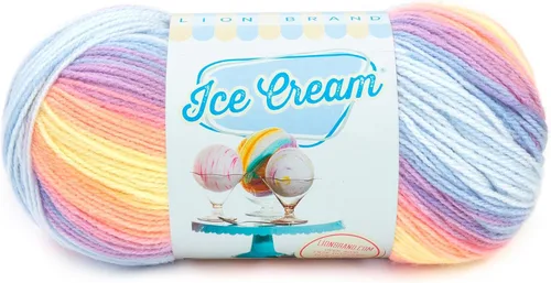 Vista 60 de Lion Brand Yarn, Hilo para Bebé Ice Cream para tejer, ganchillo y manualidades, Baseball Nut, 1 paquete, fibra acrílica colorida de peso DK