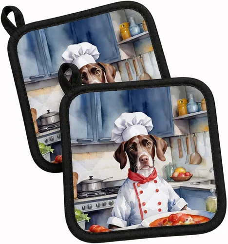Vista 122 de Caroline's Treasures Coton de Tulear El Chef Par de Agarraderas de Ollas de Cocina Resistentes al Calor Juegos de Agarraderas de Ollas Almohadillas