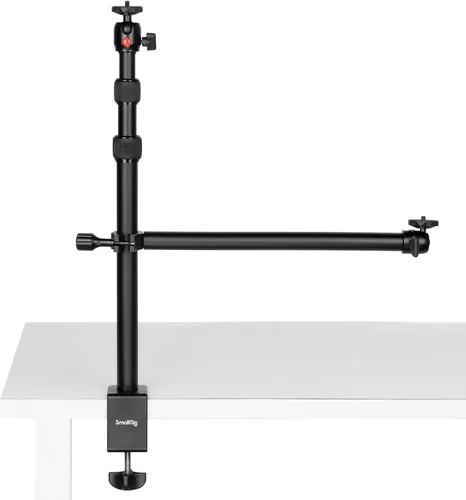 Vista 9 de SMALLRIG Soporte C de montaje de escritorio para cámara, soporte de luz de trípode de escritorio ajustable de 15 a 35 pulgadas, abrazadera C de mesa