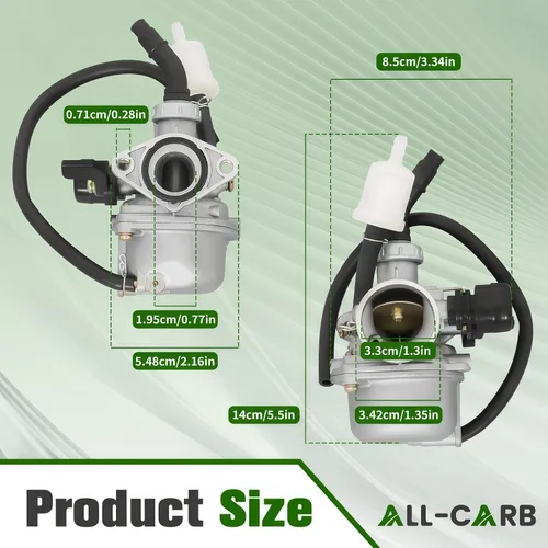 Vista 7 de ALL-CARB Carburador PZ19 de 50 cc, 70 cc, 90 cc, 110 cc, 125 cc, repuesto para ATV Dirt Bike Go Kart con filtro de aire