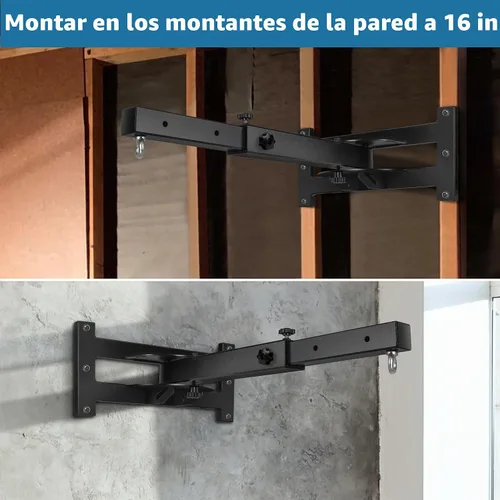 Vista 6 de Percha de pared para saco de boxeo, minimiza el ruido y la vibración, diseño que ahorra espacio, construcción resistente para entrenamiento