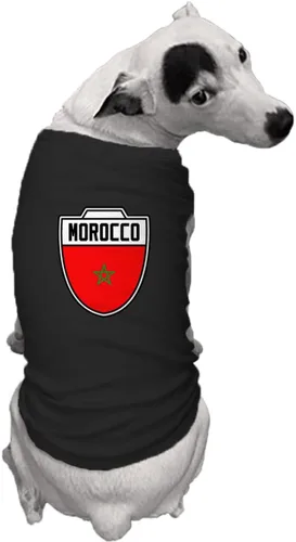 Vista 2 de Camiseta de fútbol de Marruecos - Camiseta para perro de fútbol americano (negro, talla XS)