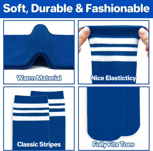 Vista 4 de 4 pares de calcetines de fútbol para niños pequeños, calcetines de fútbol para niñas y niños, calcetines de béisbol para niños pequeños, calcetines
