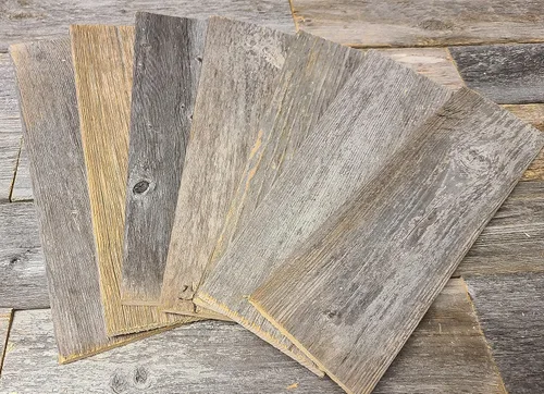 Vista 6 de Tablones de madera reciclada rústica desgastada para manualidades, proyectos y decoración (6 tablones de 24 pulgadas de largo)