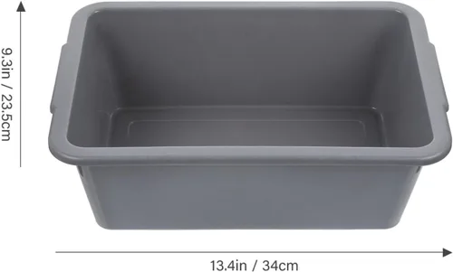 Vista 2 de Cabilock Cubo de almacenamiento de plástico rectangular multifuncional con asas para uso en el hogar Restaurante Lavando platos Almacenamiento