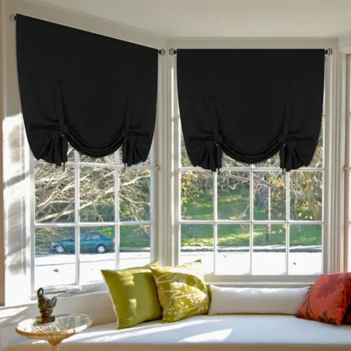 Vista 22 de H.Versailtex Estor Enrollable Borgoña para Ventana Pequeña con Aislamiento Térmico de Ahorro de Energía Panel de Cortina Corta con Bolsillo