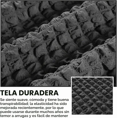 Vista 4 de SmoothNovelty Juego de 1 funda para sofá y 2 fundas para sofá con falda, duradero, lavable, de alta elasticidad, protector de muebles