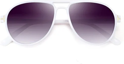 Vista 5 de YuJian Gafas de sol retro de plástico de gran tamaño Aviator de los años 70 para mujeres y hombres, montura clásica grande, gafas vintage