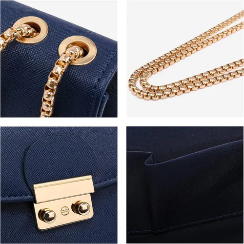 Vista 2 de Dasein Bolso cruzado pequeño para mujer, bolso de noche de diseñador, cartera clutch, bolso de mano para boda/baile de graduación/fiesta con doble