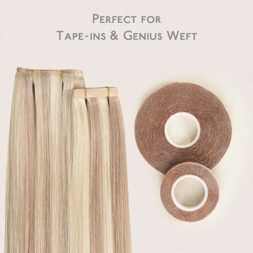 Vista 6 de WENNALIFE Rollo de cinta de extensión de cabello de doble cara, cinta transparente para extensiones de cabello, cinta sin residuos en reemplazo