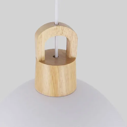 Vista 4 de Kiven Luces de riel tipo H, E26 montadas en pista de 1 luz, estilo nórdico simple, madera de macarrón, lámpara de media luna colgante