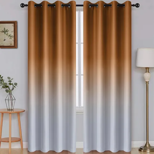 Vista 116 de SimpleHome Cortinas degradadas degradadas para oscurecer la habitación de 36 pulgadas de largo para dormitorio, con ojales y bloqueo de luz Negro