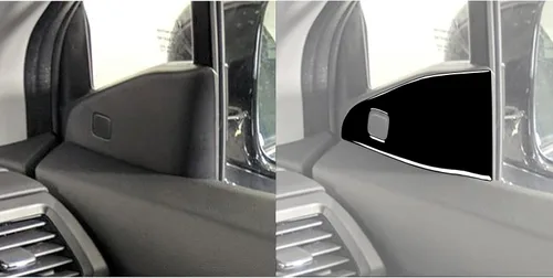 Vista 4 de 4 calcomanías para auto con diseño de pilar en el interior del espejo retrovisor compatible con Ridgeline 2017 2018 2019 2020/Passport