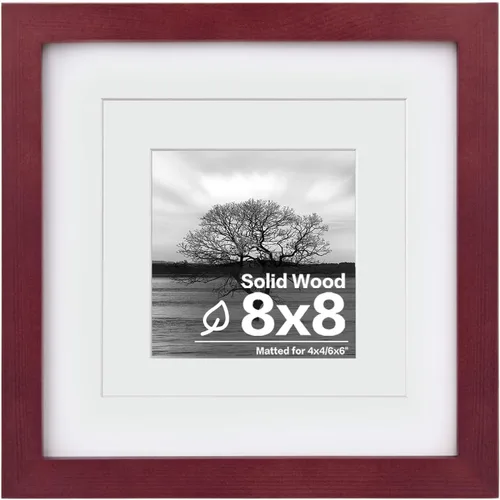 Vista 10 de Egofine - Portarretratos de 4 x 6 pulgadas, de madera maciza con plexiglás, para fotos de 3.5 x 5 con paspartú o de 4 x 6 sin paspartú, para colocar