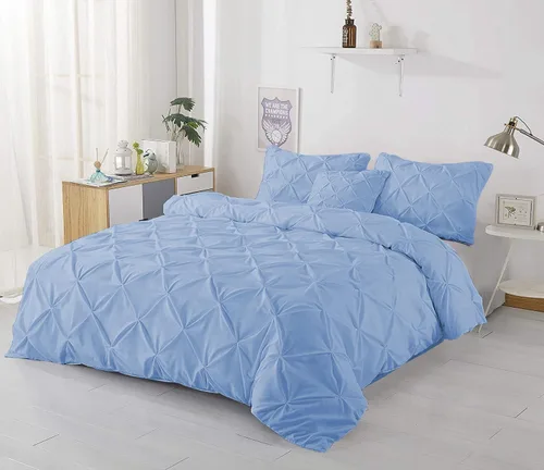 Vista 19 de Lujosa funda de edredón plisada de 1 pieza, tamaño matrimonial/queen (90 x 90 pulgadas), 100% algodón egipcio de 800 hilos, con cierre de cremallera