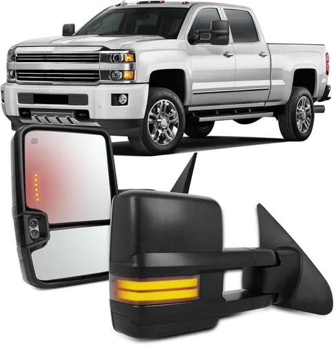 Vista 11 de OCPTY Espejo de remolque eléctrico calentado derecho del lado del pasajero espejo de remolque apto para 2007-2017 para Toyota para Tundra con luz