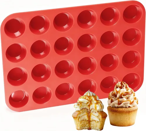 Vista 10 de CAKETIME Moldes de silicona para magdalenas para hornear, molde de tamaño regular para magdalenas, molde para hornear moldes de silicona