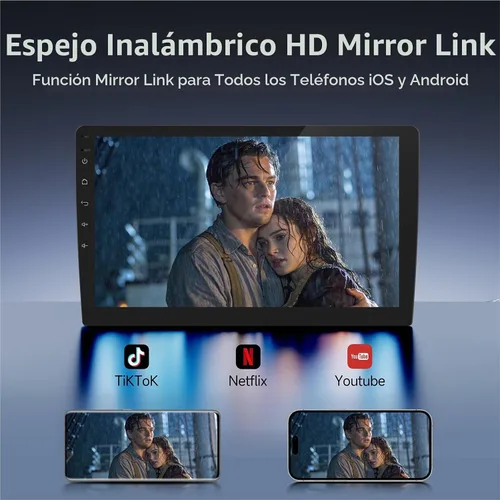 Vista 4 de Haudio Estéreo inalámbrico de coche doble DIN de 9 "con Bluetooth, radio CarPlay inalámbrica y Android Auto, cámara de respaldo, navegación