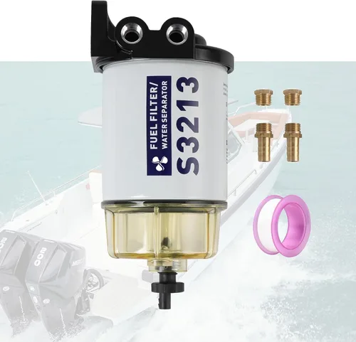 Vista 7 de Kit completo de separador de agua con filtro de combustible marino para fueraborda R12T con NPT ZG1/4-19 reemplaza a Racor S3240 120AT R12T