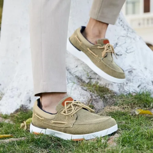 Vista 7 de OrthoComfoot Mocasines ortopédicos sin cordones para hombre mocasines casuales de lona para fascitis plantar con soporte de arco, cómodos zapatos
