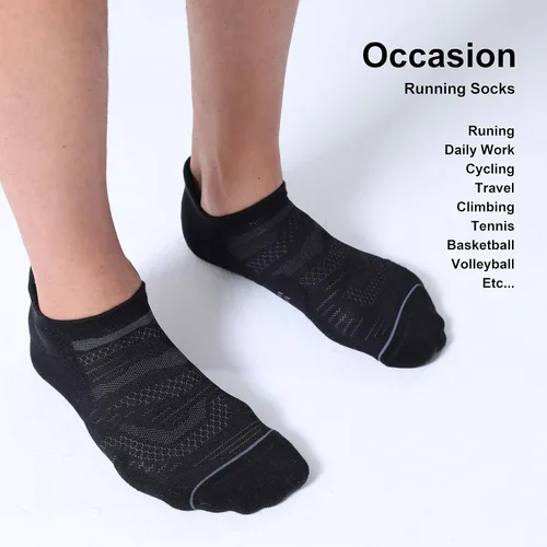Vista 6 de Paquete de 6 calcetines de tobillo para correr con cojín, calcetines deportivos de corte bajo