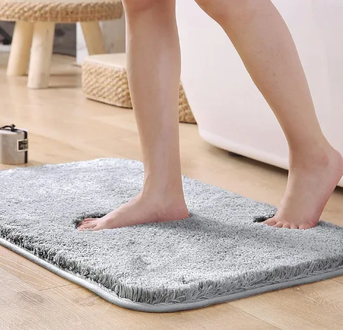 Vista 8 de TEBIEKOY Alfombras de baño peludas, súper absorbentes, antideslizantes, suaves, de felpa gruesa, lavables a máquina, alfombras de baño para baño