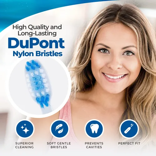 Vista 8 de Cepillo de dientes eléctrico Pop Sonic (burbuja morada) Paquete de 2 cabezales de repuesto - Cepillos de dientes de viaje con batería AAA Cepillos