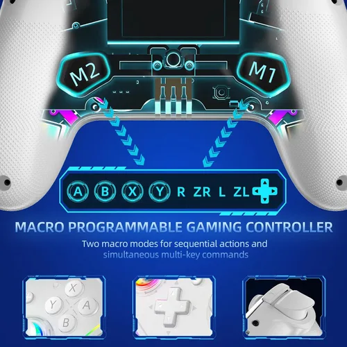 Vista 5 de EJGAME Wireless Controller Compatible with Switch/Switch 2/Windows PC/Steam Deck/Android, Switch Pro Controller with Hall Effect Joysticks and