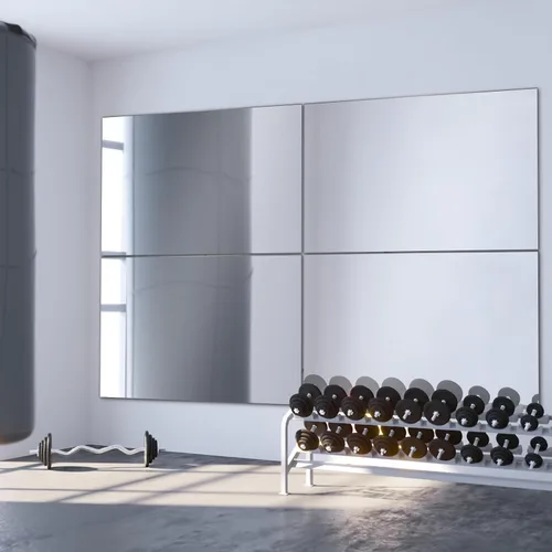Vista 6 de JAMBALAY Espejo de cristal templado para el gimnasio en casa, 2 piezas de 48 x 30 pulgadas, espejos grandes de cuerpo completo HD para baile, yoga