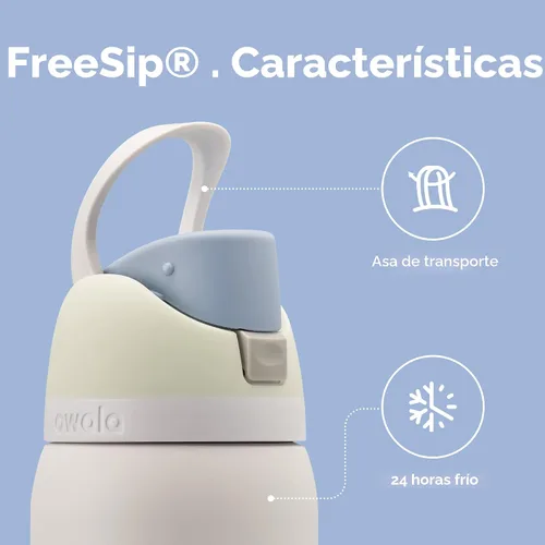 Vista 3 de Owala FreeSip - Paquete de botella de agua aislada de acero inoxidable con funda de silicona (32 onzas)