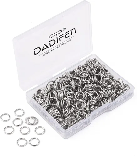 Vista 17 de Anillos de salto de oro de 0.157 in, 0.197 in, 0.236 in, 0.276 in, 0.315 in, 0.394 in, anillos de salto abiertos para joyería suministros