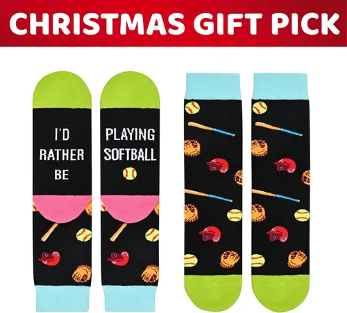 Vista 5 de Zmart Hombre Mujer Regalos Deportivos - Calcetines de Sóftbol, Levantamiento, Baloncesto, Béisbol, Hockey, Fútbol