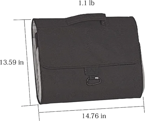 Vista 3 de Bolsa de almacenamiento multiusos para accesorios de aspiradora, negro, bolsa, unisex, cierre de cremallera, asa de clip, correa para el hombro, 15