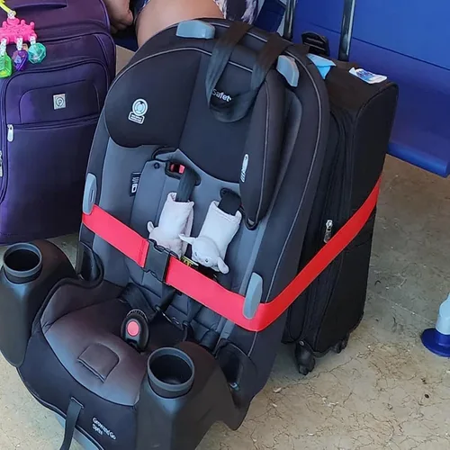 Vista 7 de Correa de viaje para asiento de automóvil Correa de equipaje para asiento de automóvil para aeropuerto convierte fácilmente el asiento