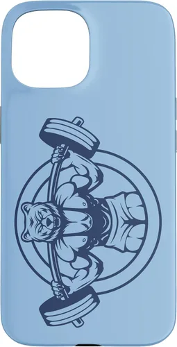 Vista 6 de iPhone 16 Bear Barbell diseño para culturistas caso de culturismo